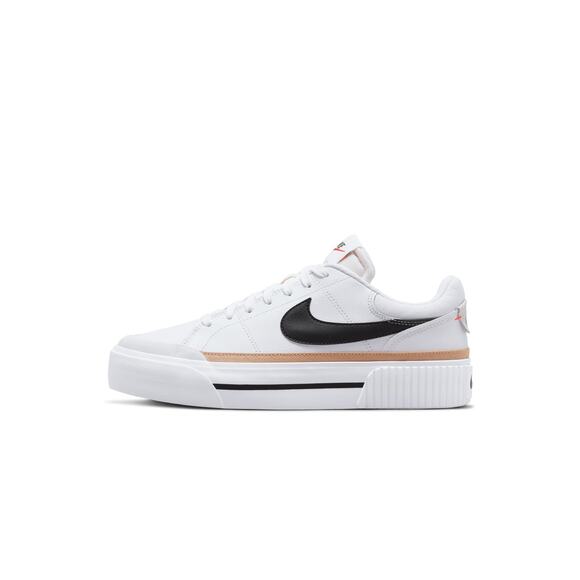 NWT Nike Court Legacy Lift Women's Shoes White/Black/Orange Size 8 - Picture 2 of 7